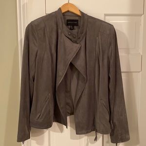 Gray suede jacket.